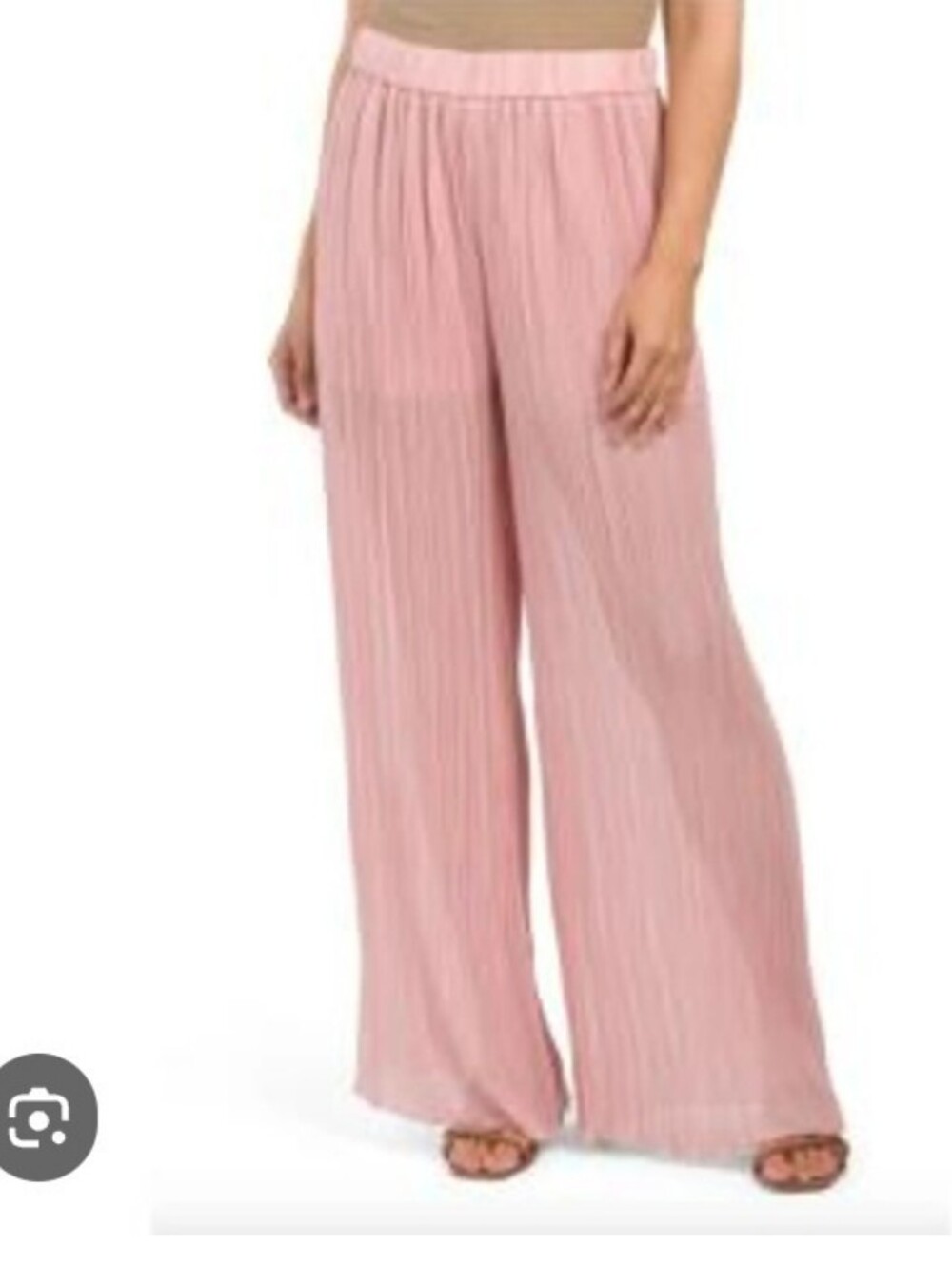 Zara Pink Pleated Wide-Leg Pants